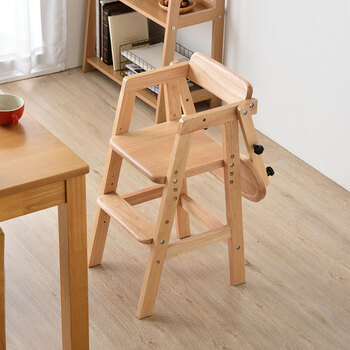日本gen 儿童餐椅宝宝婴儿幼儿吃饭餐桌椅实木孩子座椅家用多功能便携式可折叠木质椅子原木色 全橡胶木 海绵垫 图片价格品牌报价 京东