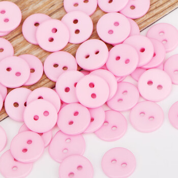 圆形两眼面包树脂纽扣儿童手工diy面包扣扣子钮扣画材料小纽扣粉色30