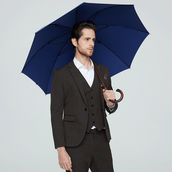 greenstone英国手工实木绅士木柄抗风坚固长柄伞碳纤维双人商务高端防