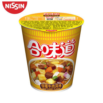 日清合味道杯面方便面整箱批发12杯泡面开杯 合味道咖喱牛肉风味80g
