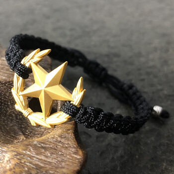 ins抖音同款七夕情人节礼物五角星手链兵哥哥手链情侣手链黑色泰银尾