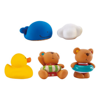 德国Hape品牌泰迪熊儿童洗澡沐浴玩具5件套装男女孩礼物