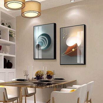 现代简约轻奢餐厅装饰画现代简约饭厅墙面挂画餐桌背景墙壁画创意歺厅