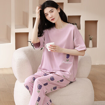 纯棉睡衣女夏季短袖长裤高颜值学生家居服春夏洋气全棉可出门套装ysh