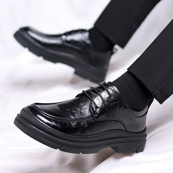 吉尔达jed休闲皮鞋男款真皮春夏季透气厚底软皮男士商务正装结婚新郎