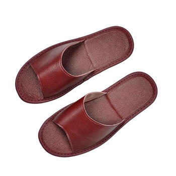 头层牛皮皮拖鞋 夏季凉拖室内居家用居男女防滑加宽大码品质定制款冷