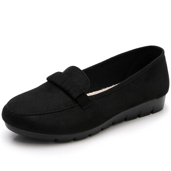 旺奈22新款春鞋老北京布鞋女鞋百搭平底单鞋一脚蹬豆豆鞋女黑色工作鞋