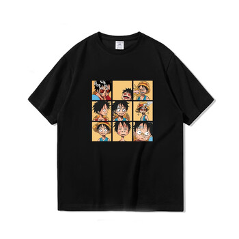 瀚创海贼王九宫格短袖男动漫t恤联名款男装青少年圆领纯棉体恤潮男