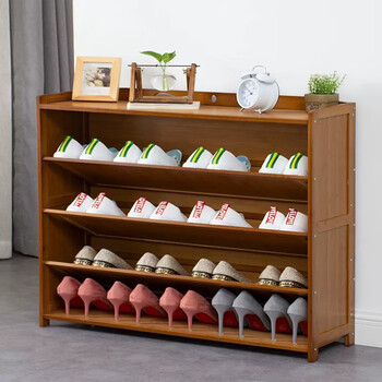 竹艺佳（ZHUYIJIA） 鞋柜简易多层鞋架现代玄关柜柜子防尘鞋柜门厅柜收纳神器大容量 斜插24 五层80