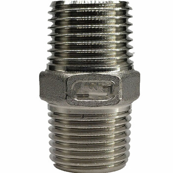 不锈钢六角外丝2分双头螺纹水管接头外牙直接对丝直通内丝管件 dn65=2