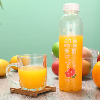 大瓶益生菌乳酸菌饮料整水蜜桃百香果果汁饮料解渴夏季 香橙口味500