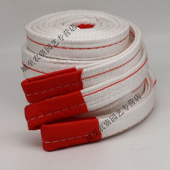 帆布带国标扁平吊带起重吊装带加厚吊带工业吊车5吨3吨2t白色拖车绳带