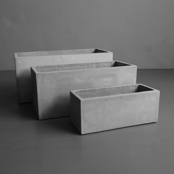 晗畅 水泥盆花盆长方形种植箱花槽花箱户外庭院特大花盆长条型工程定
