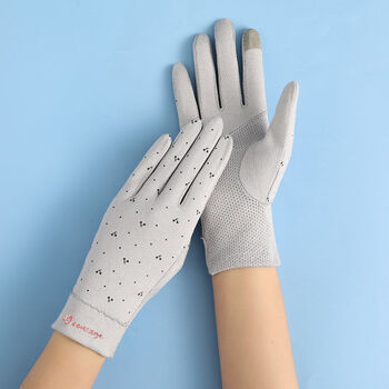 防晒手套女薄款防晒手套女夏薄长款春秋薄短纯棉冰蕾丝骑行开车防滑