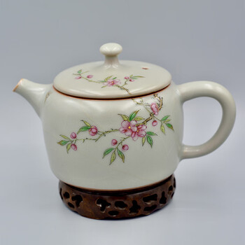 柏采釉上新彩壶陶瓷茶壶彩绘功夫茶具
