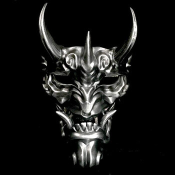 般若面具挂件鬼武士鬼脸天狗鬼面火影忍者日本面具cos表演道具 银色