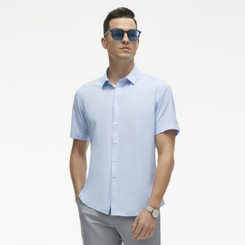 雅戈尔雅戈尔旗下ceo系列男士易打理短袖衬衫cszx124897ifyp浅蓝cszx