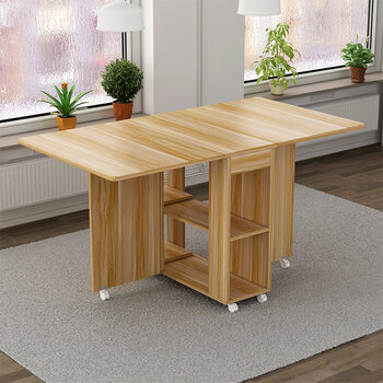 折叠餐桌家用小户型饭桌多功能长方形简易可移动伸缩吃饭桌子折叠