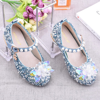 瑞央女童高跟鞋六一儿童节公主皮鞋爱莎鞋水晶鞋冰雪奇缘礼服鞋表演鞋