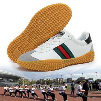 mrnkaj专业拔河鞋男专用比赛鞋皮面防滑团队平底的鞋子男运动鞋冬季