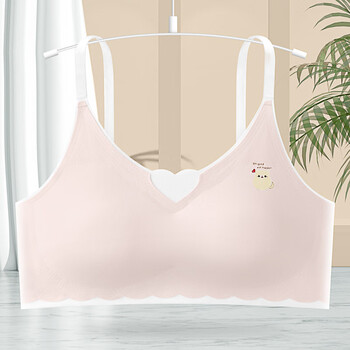 内衣初中生青春期棉质小背心女孩发育期女童学生少女文胸粉色s5070斤