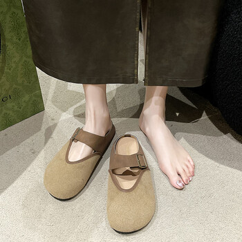 迪芙熙勃肯鞋拖鞋女春夏季外穿新款半托女鞋厚底包头半拖鞋法式凉拖