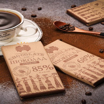 进口黑巧克力纯可可脂68�%苦味黑巧原装礼品零食醇香健身食品 85%