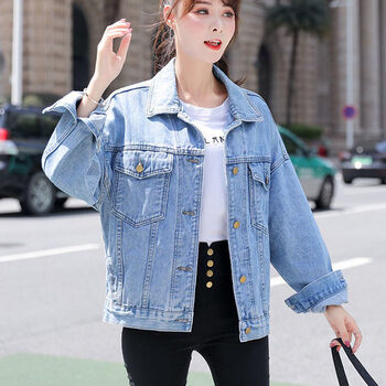 春装牛仔衣上衣旗舰官方店浅蓝色尺码偏大请勿特意拍大一号s90斤以下