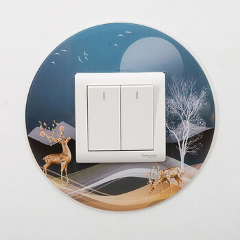 圣康源居 新款 亚克力 开关贴 装饰贴 墙贴 插座灯开关保护套亚克力