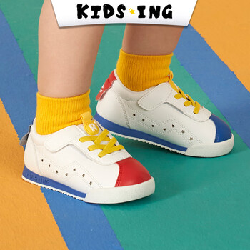 kids.ing【冬合集】1-4岁宝宝学步运动鞋春季软底女小童男童鸳鸯小白鞋 动词打次（皮面） 内长14.5cm 适合脚长13.4-13.8cm