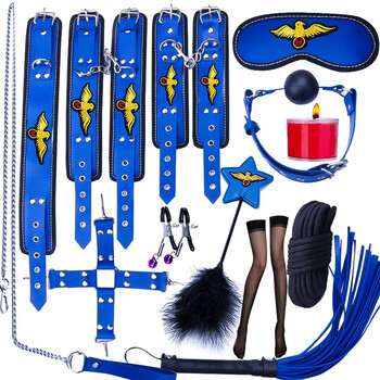 axsli轻奢sm22件情趣套装另类刑玩具空姐束缚组合皮鞭手铐角色扮演