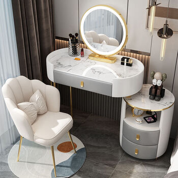 蔻阁妮轻奢梳妆台卧室新款实木高端现代简约ns风户化妆桌收纳柜一体 y