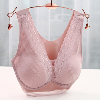 大胸显小文胸薄款海绵纯色全罩杯蕾丝内衣无钢圈无痕性感背心文胸睡眠