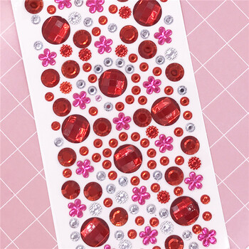 儿童节装扮贴纸女孩大宝石爱心闪亮钻石礼物手工材料粘贴画水晶装饰