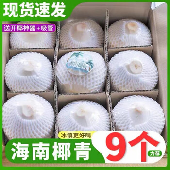 海南文昌椰青9个装新鲜原产地现摘削皮整箱椰子水孕妇饮品9个