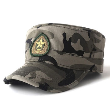 迷彩帽男士男作服训帽子学生教官作训 平顶—迷彩 可调节【图片 价格