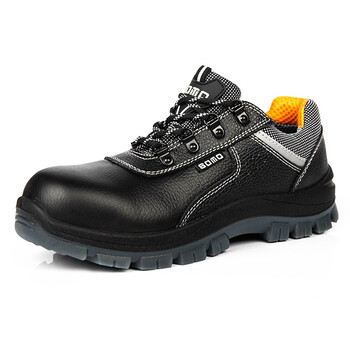 中麦 zm698 防砸防刺防静电安全鞋劳保鞋钢头钢底压花皮面防滑安全鞋