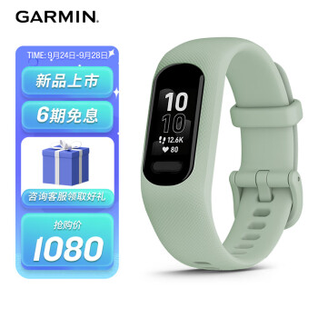 佳明（GARMIN） GarminSmart 5 薄荷绿 光学心率脉搏血氧睡眠监测 补水追踪 防水  跳操自律健身智能健康手环