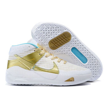 kd13 全掌双气垫实战靴耐磨防滑透气鞋 白金配色 36