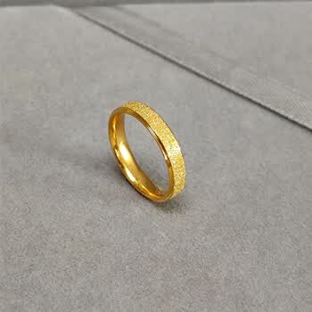 物志生活南非锡金戒指古法磨砂素圈男女对戒9993d硬金情侣沙金实心不
