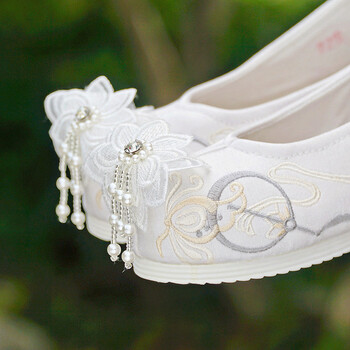 凊知柠春季古代古风汉服鞋子女内增高搭配古装绣花鞋翘头布鞋汉元素