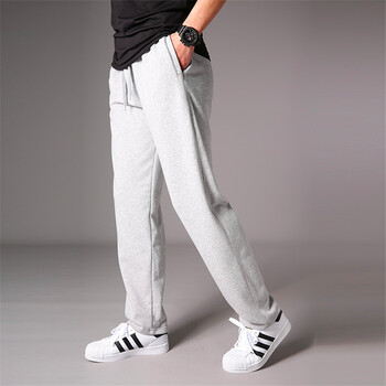 男士运动裤直筒休闲长裤子宽松拉链加肥加大码薄款男纯棉胖子卫裤拉链