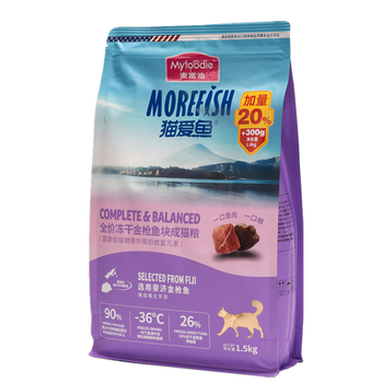 麦富迪猫粮猫爱鱼金枪鱼块冻干双拼成猫幼猫粮1.8kg宠物肉粒猫粮等通用 三文鱼幼猫1.5kg加300