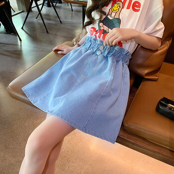 蝶羽凡女童半身裙少女生薄款牛仔短裙儿童夏装9岁小女孩韩版百搭公主