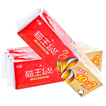 2022新款猫王卫生纸 猫王卫生纸1000克12卷纸巾家用餐.