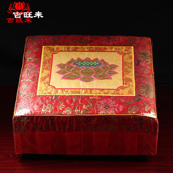 吉旺来实木拜垫绣花丝绸拜垫拜凳拜椅打坐垫跪垫佛堂拜垫佛教用品酒红色 长45厘米 宽45厘米 图片价格品牌报价 京东