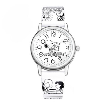 手表女孩日本个性涂鸦表带防水石英表儿童男童小学生snoopy圣骑士