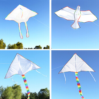 自制风筝纸空白风筝儿童手工绘画纯白教学风筝diy手绘涂鸦白色自制