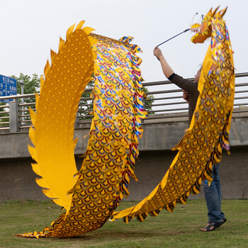 甩龙带龙头彩龙儿童舞龙彩带健身布龙道具耍龙中老年广场舞手龙舞 abs