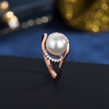 珍珠戒指女 纯银 925银周大福图片